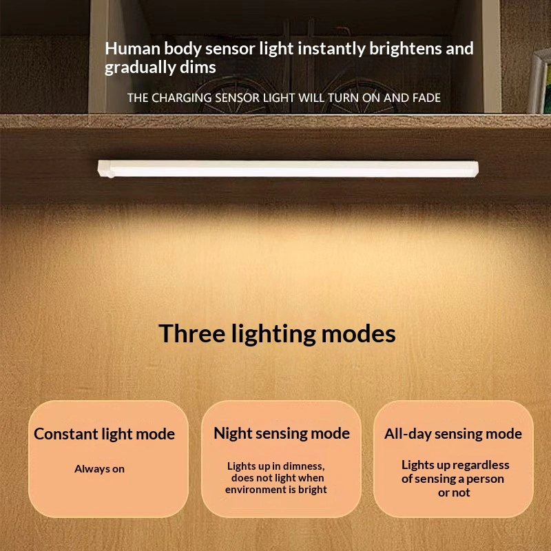 Long LED Sensor Strip Wall Light Rechargeable Closet Sensor Light