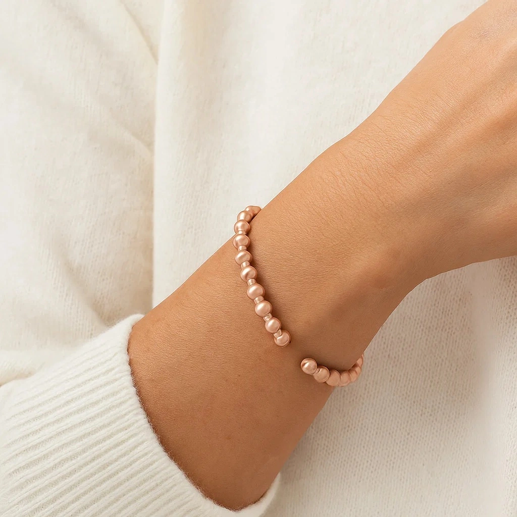 Red Copper Magnetic Stone Bracelet Bead-style