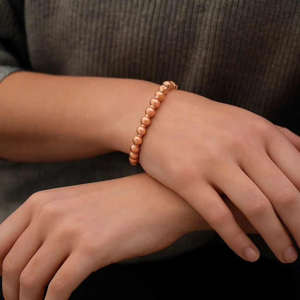 Red Copper Magnetic Stone Bracelet Bead-style