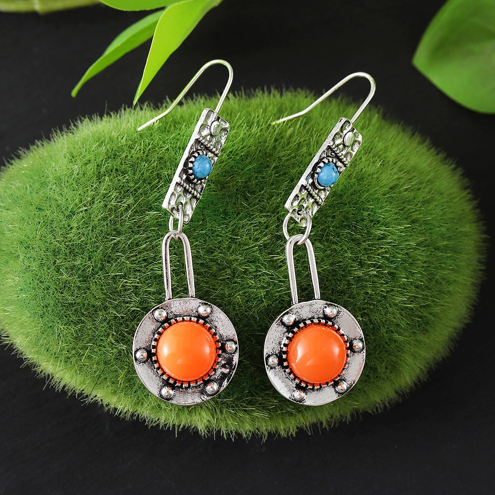 Retro-style Personalized Geometric Round Earrings