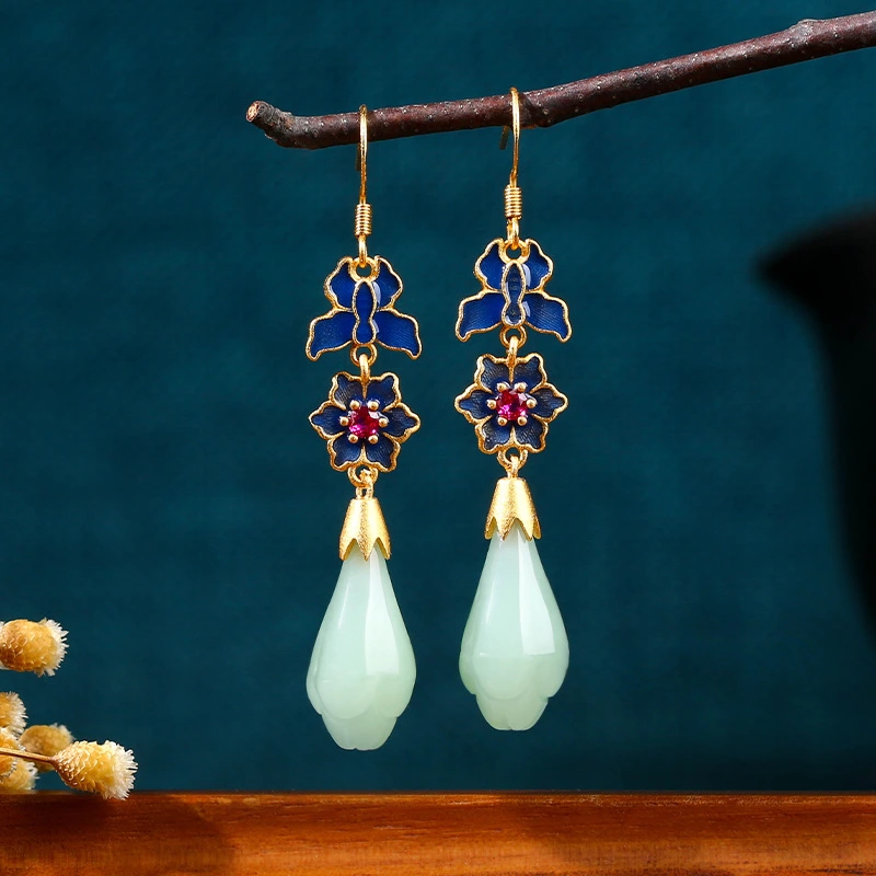 Flourishing Blossoms Magnolia Flower Vintage-Style Earrings