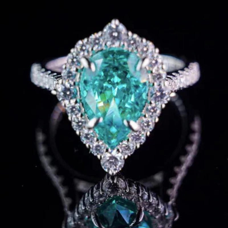 Luxury Full-Diamond Waterdrop Pear-Shaped Ring