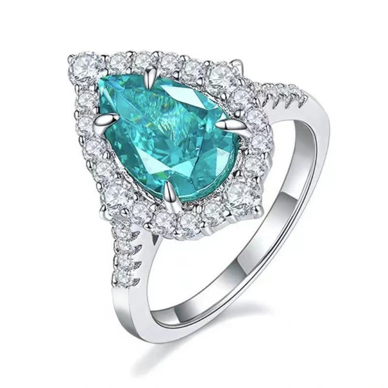 Luxury Full-Diamond Waterdrop Pear-Shaped Ring