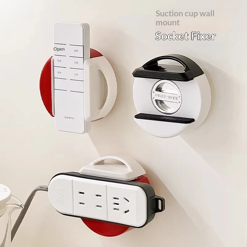 Punch-Free Wall-Mount Suction-Cup Power Strip Holder