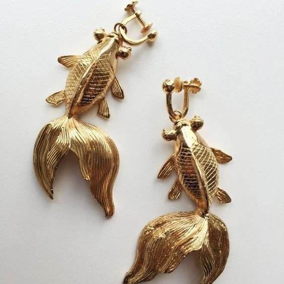 Earrings Alloy Goldfish Versatile