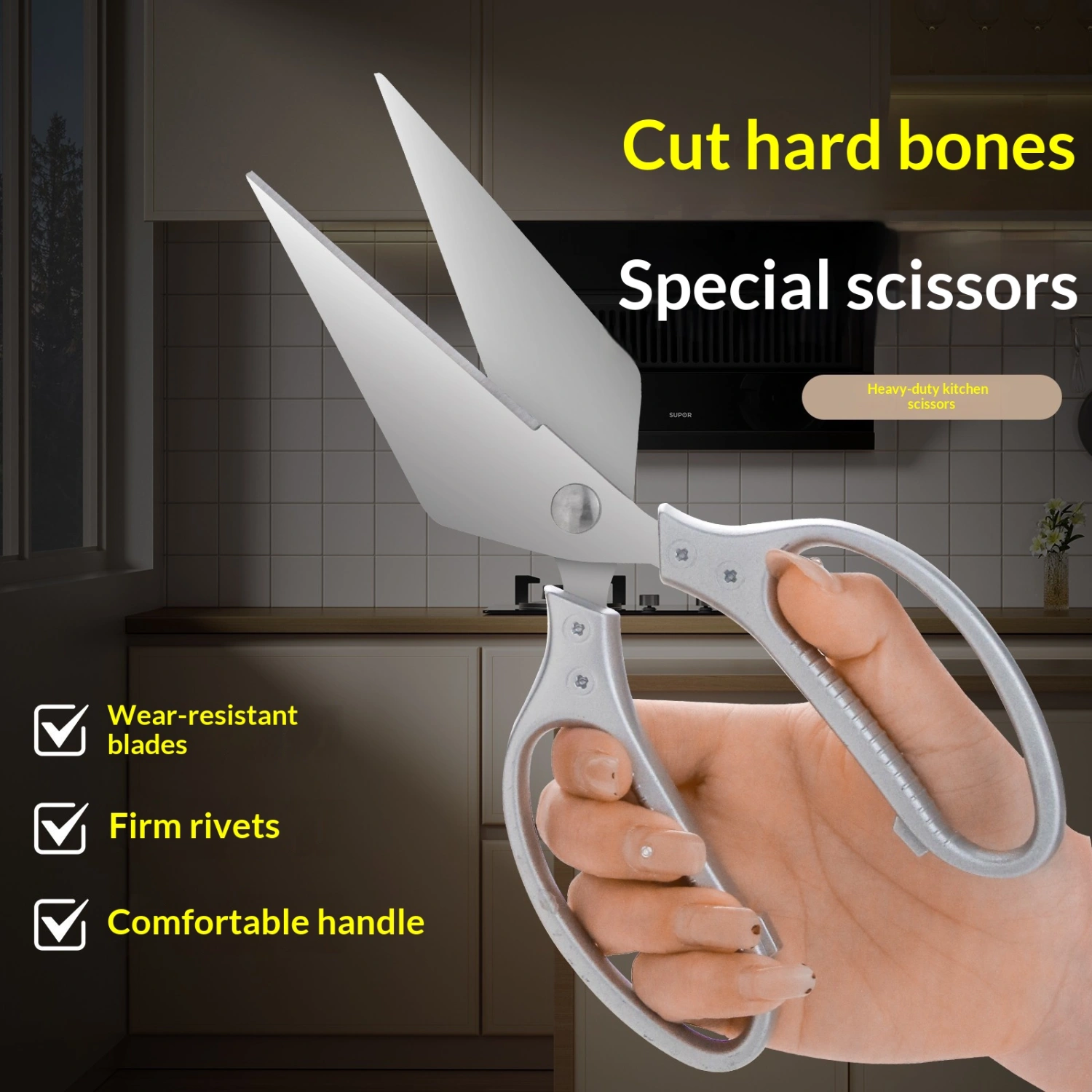 Stainless Steel All-in-One Multi-Functional Heavy-Duty Kitchen Scissors