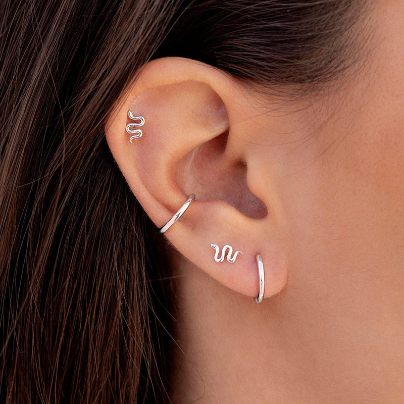 Fashionable Ear Clip Earrings For Non Pierced Ears C Shape Gold And Copper Earrings For Women