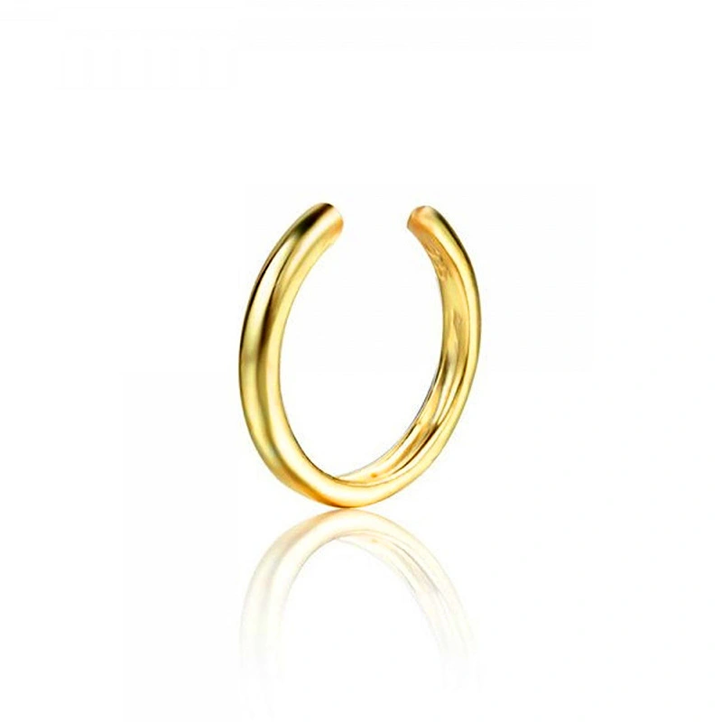 Fashionable Ear Clip Earrings For Non Pierced Ears C Shape Gold And Copper Earrings For Women