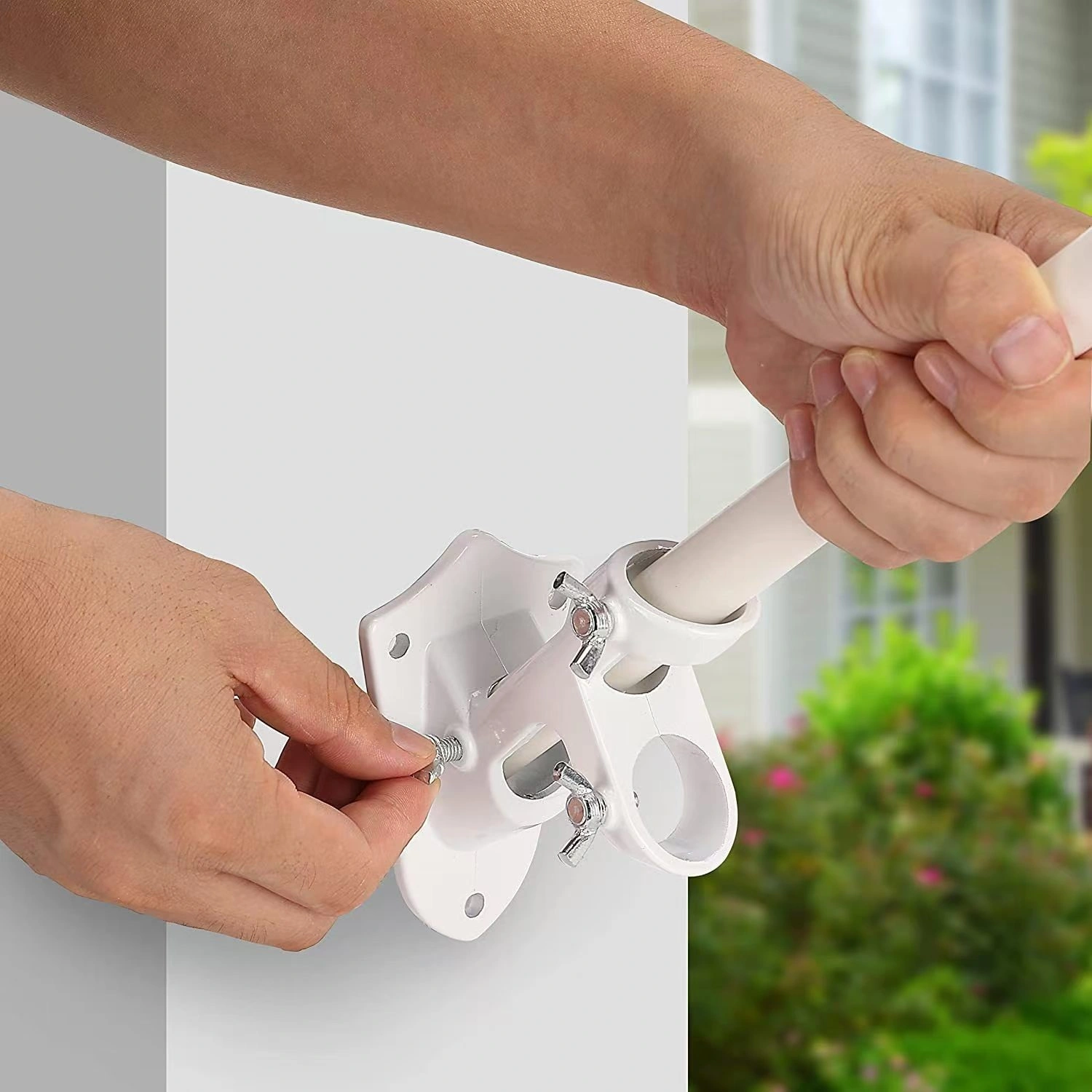 Double-hole 45-degree Aluminum Flagpole Mounting Angled Base