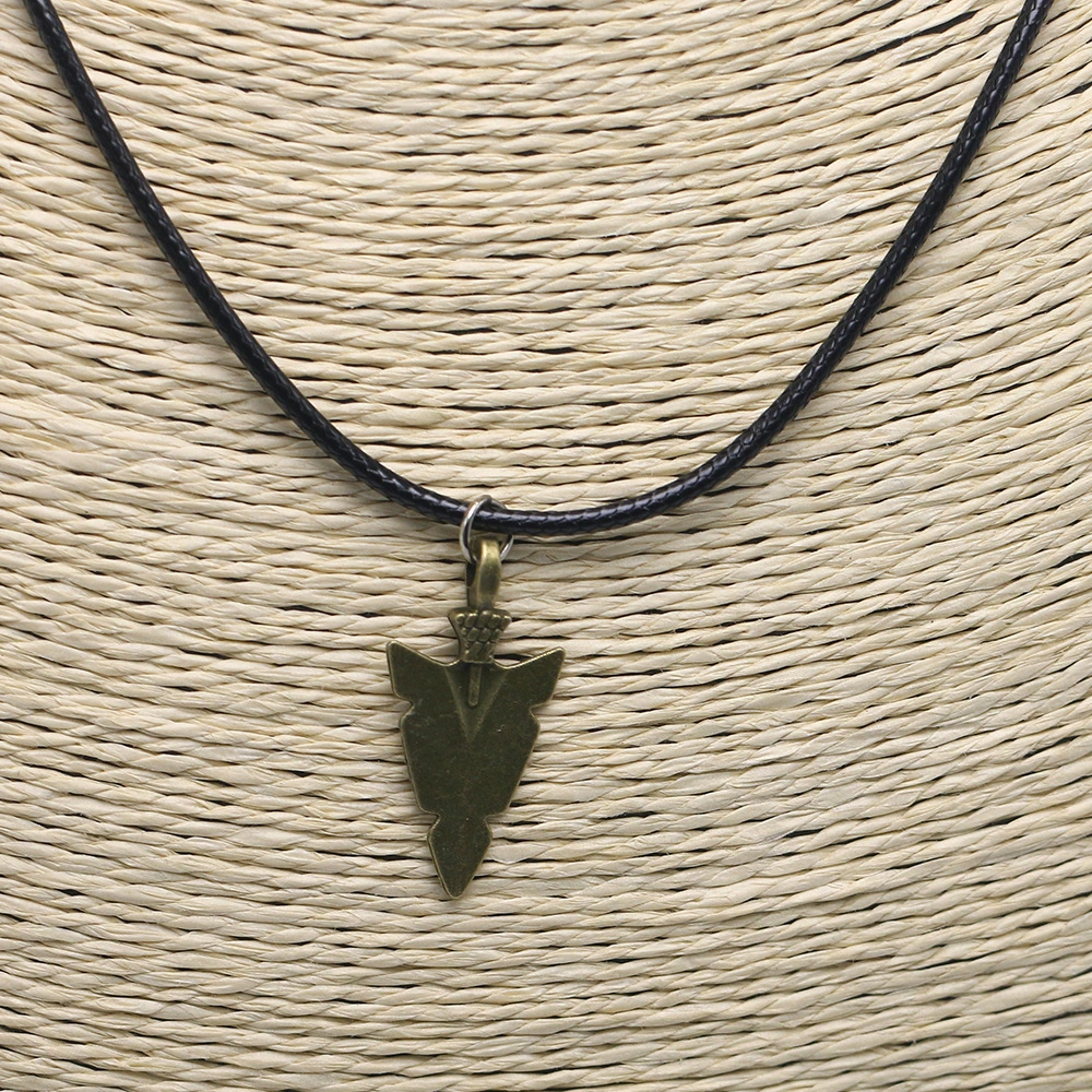 Retro Alloy Bronze Handmade Jewelry Arrow Necklace For Men
