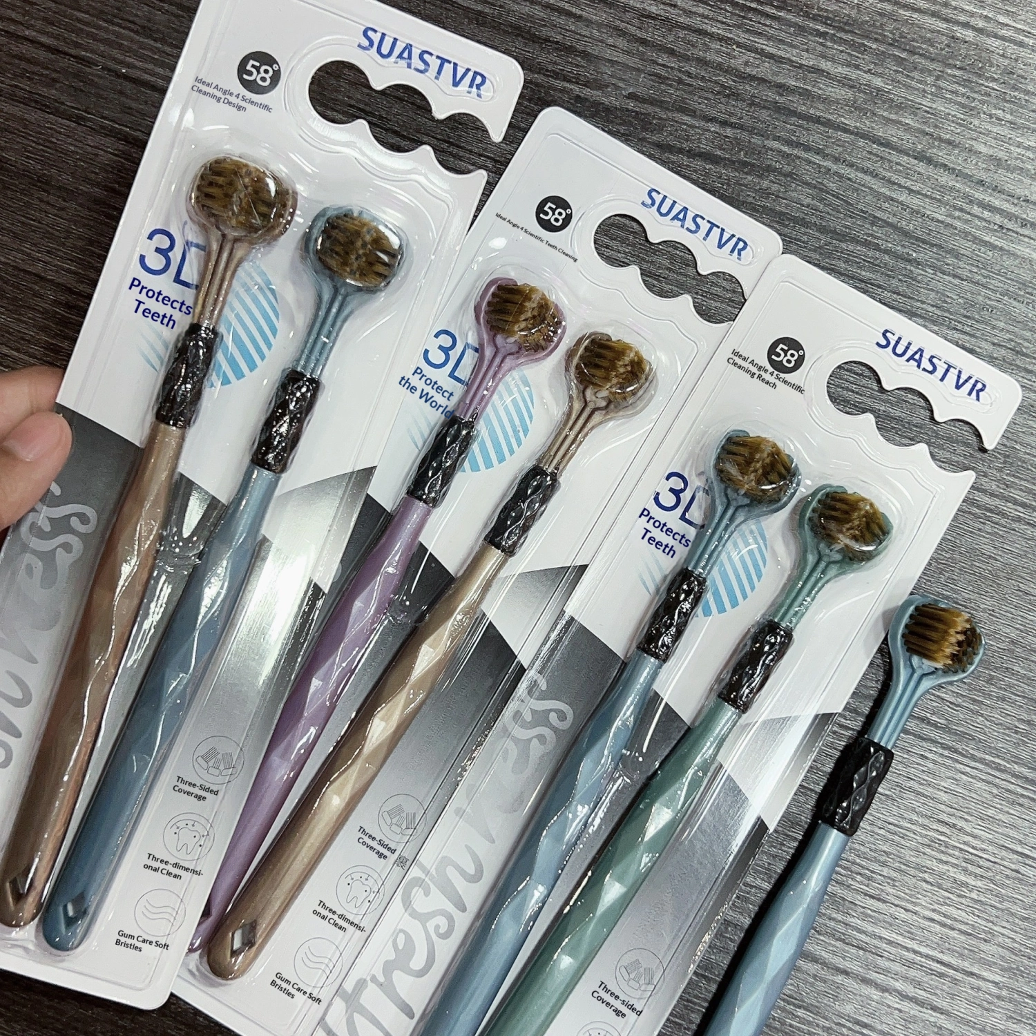 Three-sided Toothbrush Soft-bristle Toothbrush With 360-degree Bristle Coverage