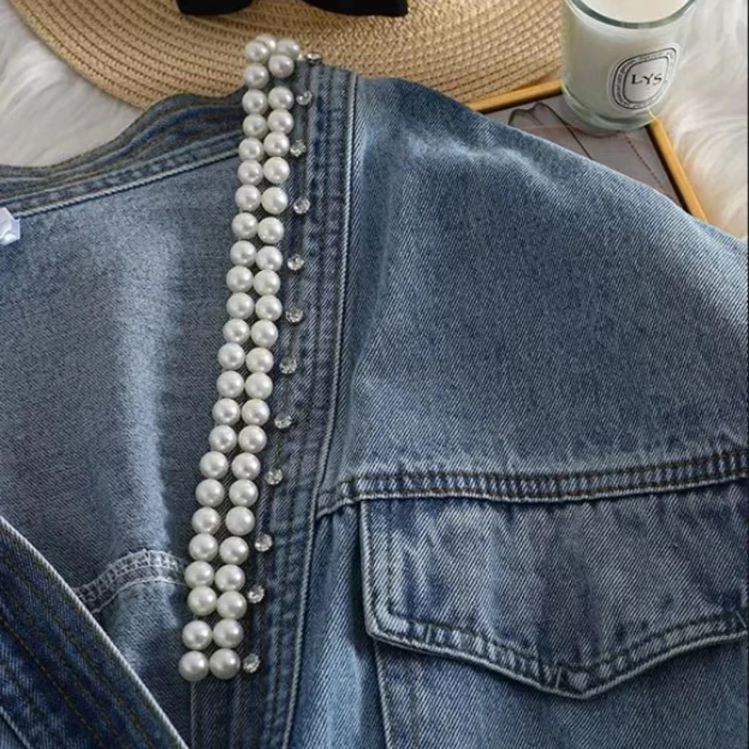 Girls' Versatile Fashionable Short Denim Jacket