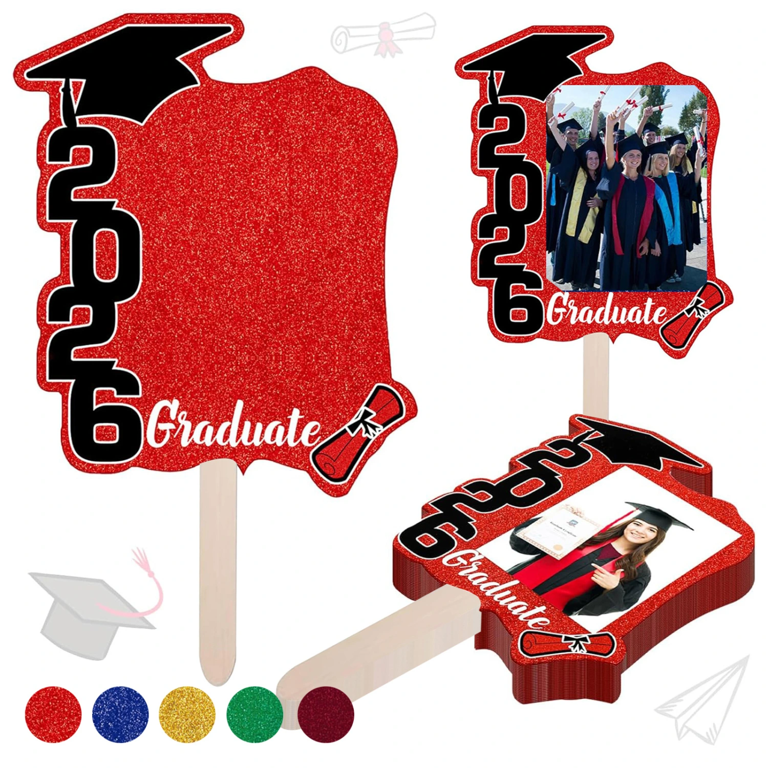 Graduation Party Decorations Photo Frame And Commemorative Paper Fan