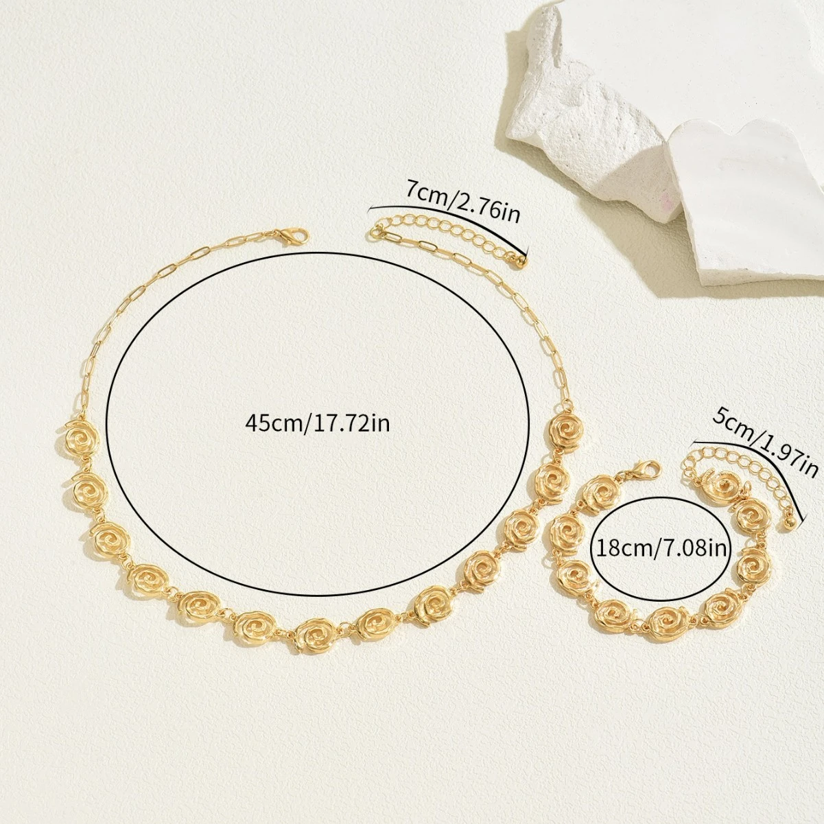 Light Luxury Style Womens 18K Gold-Plated Geometric Symbol Necklace