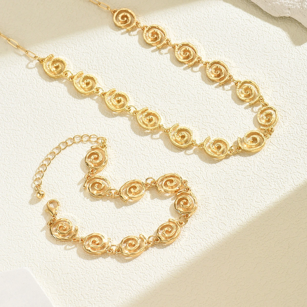 Light Luxury Style Womens 18K Gold-Plated Geometric Symbol Necklace