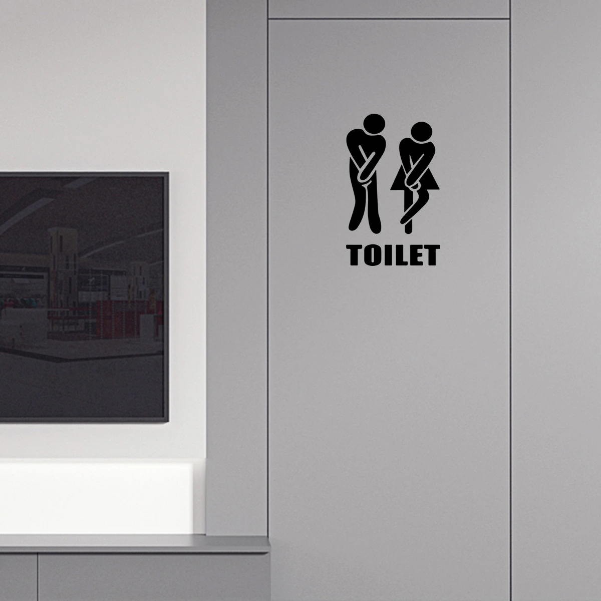Personalized Gender Sign For Bathroom Door Creative Self-Adhesive Removable Door Sticker