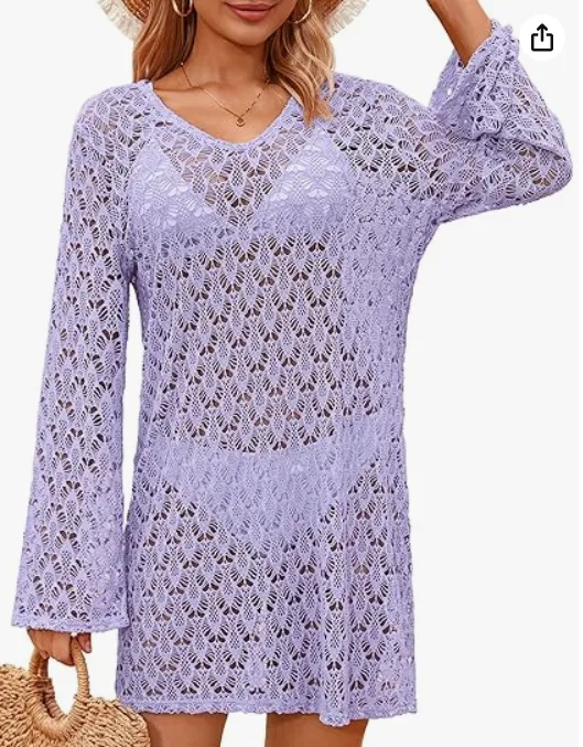 Summer Vacation 2026 V-neck Beach Cover-up Dress
