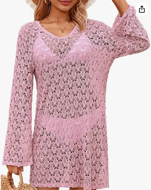 Summer Vacation 2026 V-neck Beach Cover-up Dress