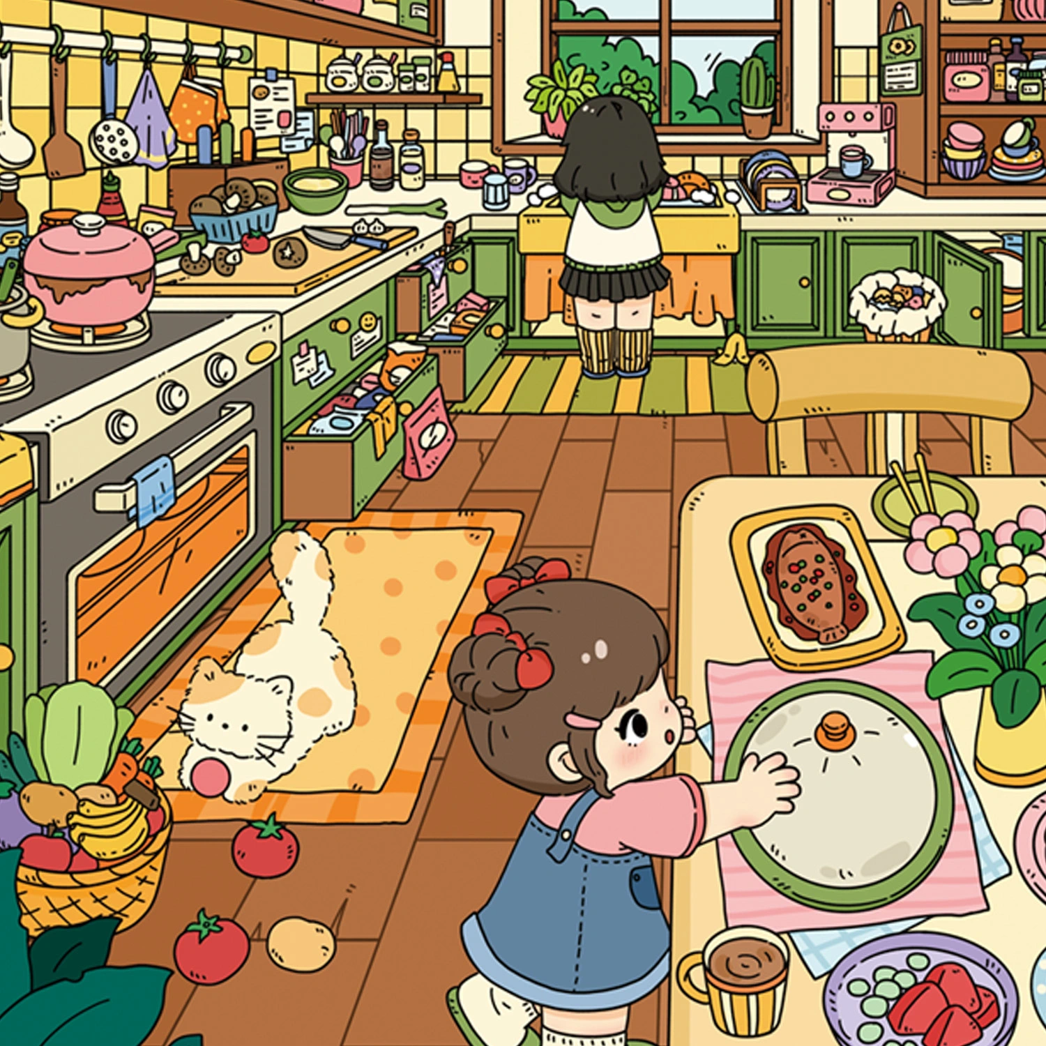 Bedroom And Kitchen Series 3D Scene Sticker Toys