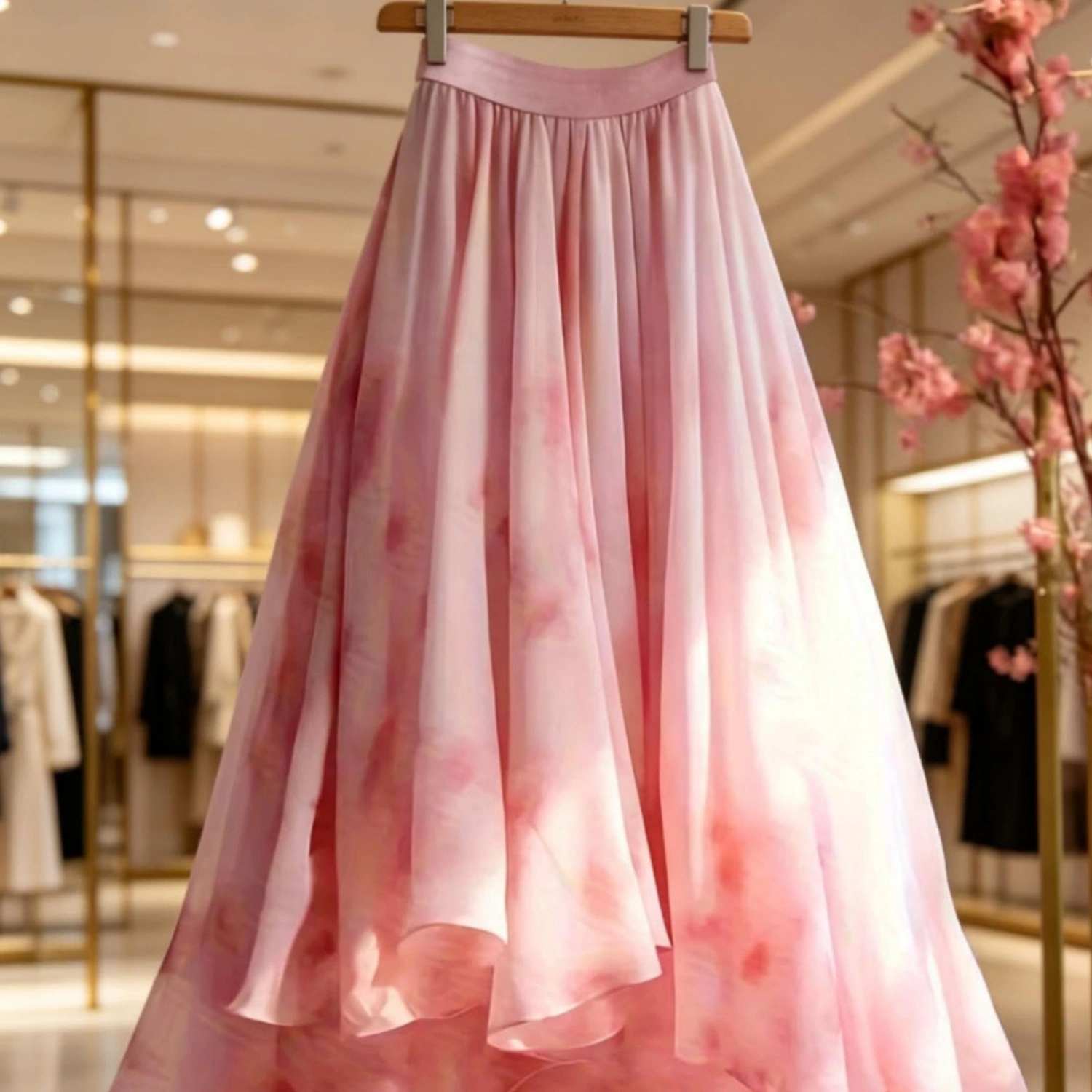 Women's New Arrival Mesh Printed Maxi Skirt