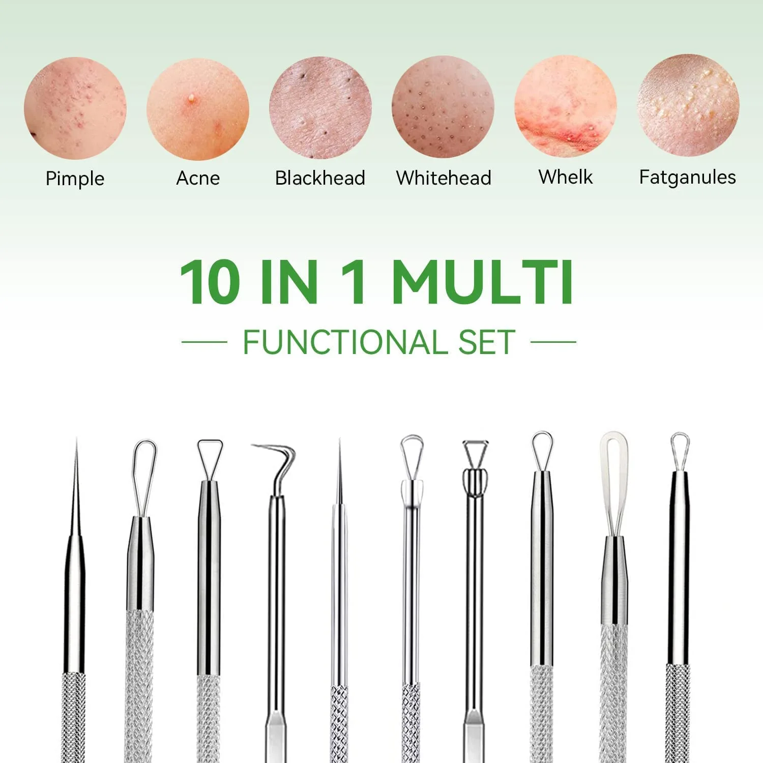 Pimple Popper Tool Kit,Blackhead Remover Tool 5 Pcs Blackhead Extractor Tool for Face Comedone Zit Acne Whitehead Blemish, Stainless Steel Extraction Tools Set