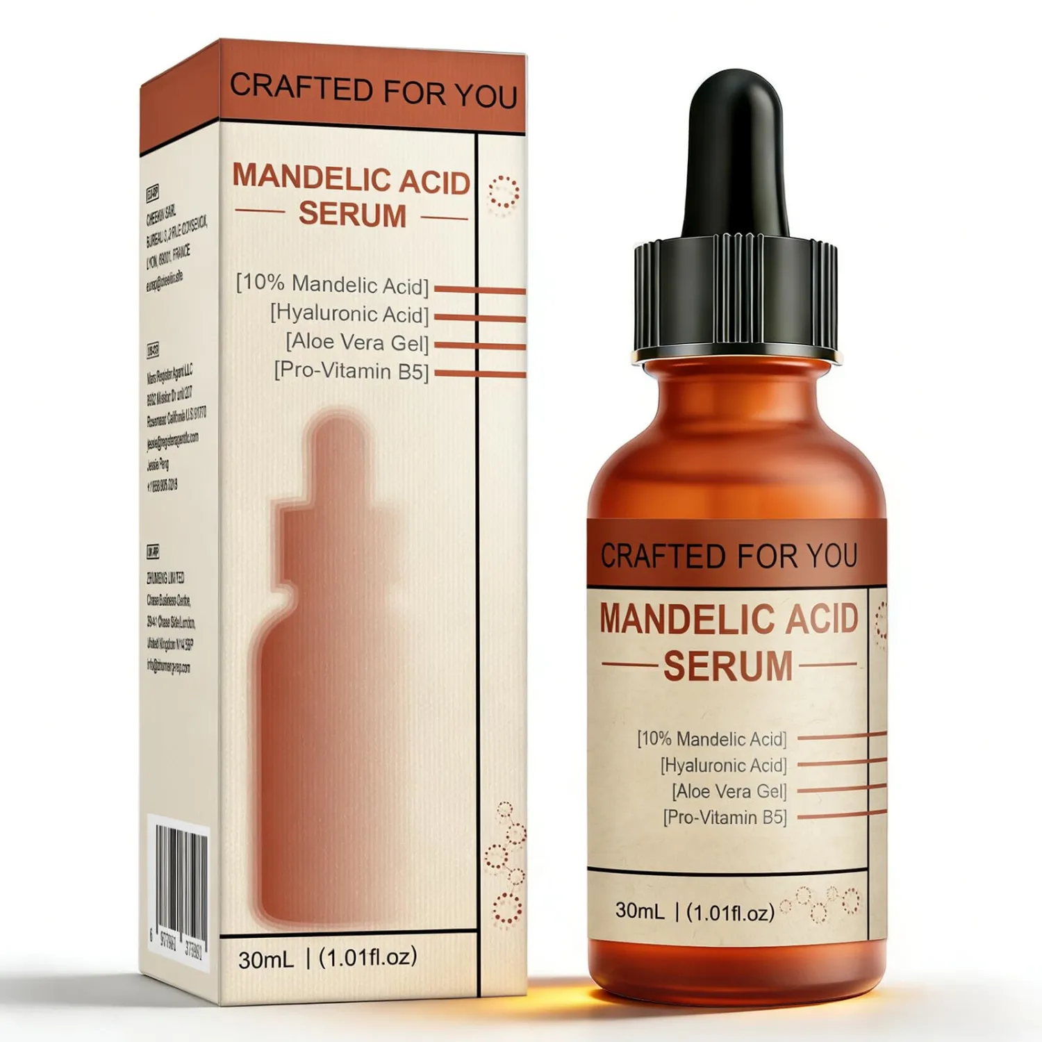 Mandelic Acid Serum for Face - Gentle Exfoliating Serum with Niacinamide Camellia Extract and β-Glucan, Targeted for Fades Dark Spots, Anti-Aging & Refines Texture and Achieve Even Skin Tone