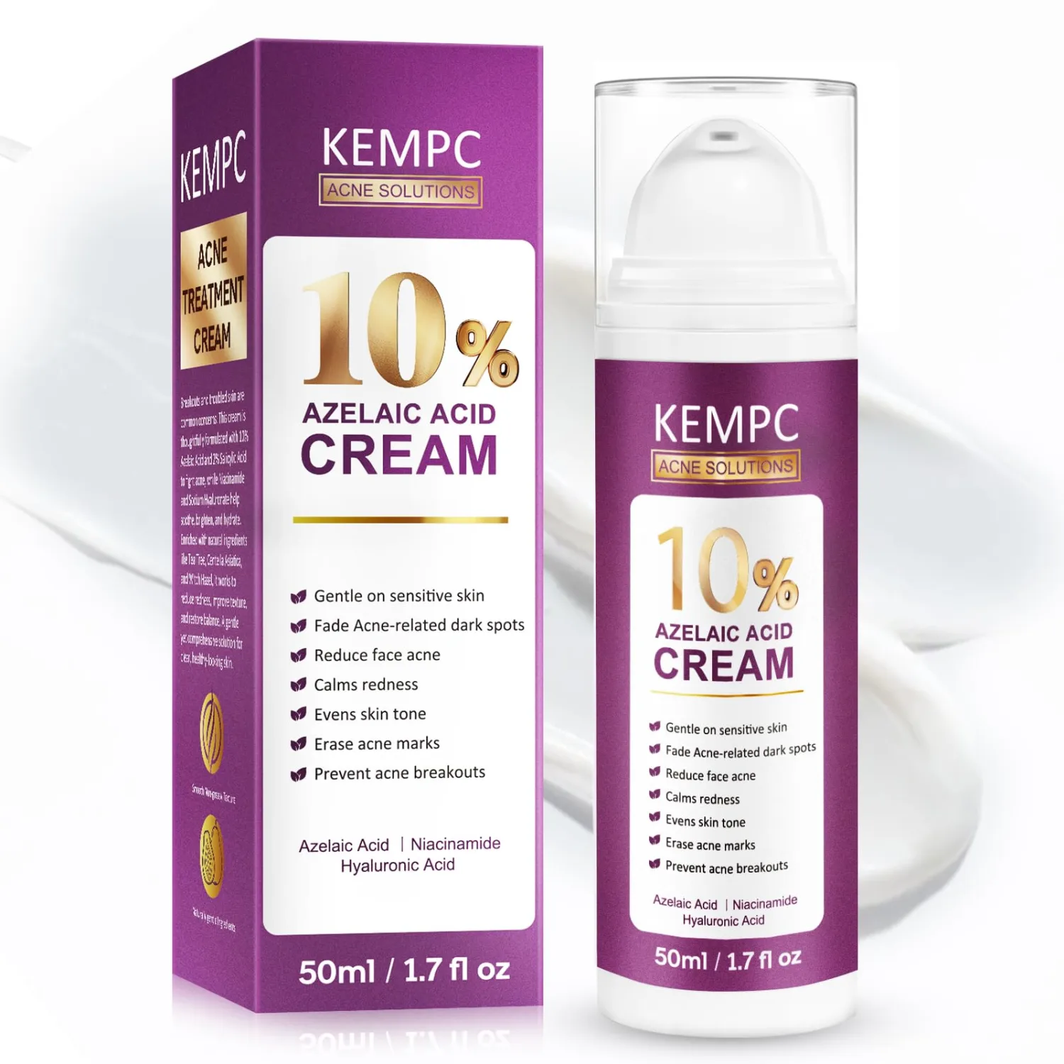 Cystic Acne Treatment for Face – Hormonal Acne Spot Treatment Pimple Cream with Azelaic Acid | Redness Reducing Acne Moisturizer for Rosacea & Sensitive, Acne-Prone Skin | Teens & Adults, 1.7 oz