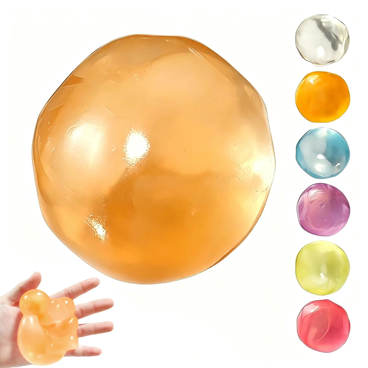 Coconut Oil Squishy, 2026 New Non-Rebounding Coconut Oil Stress Ball, Moldable Sensory Slow Rising Dumpling Squishies Squeeze for Anxiety Stress Relief (Orange)