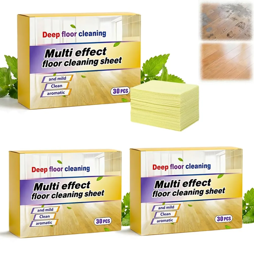 Floor Cleaning Tablets Multi-Surface Cleaner, Pre-Measured Deep Multipurpose Dissolvable Floor Cleaning Sheets, All Purpose Household Floor Cleaner Tablets for Tile Vinyl Hardwood Floors (60)