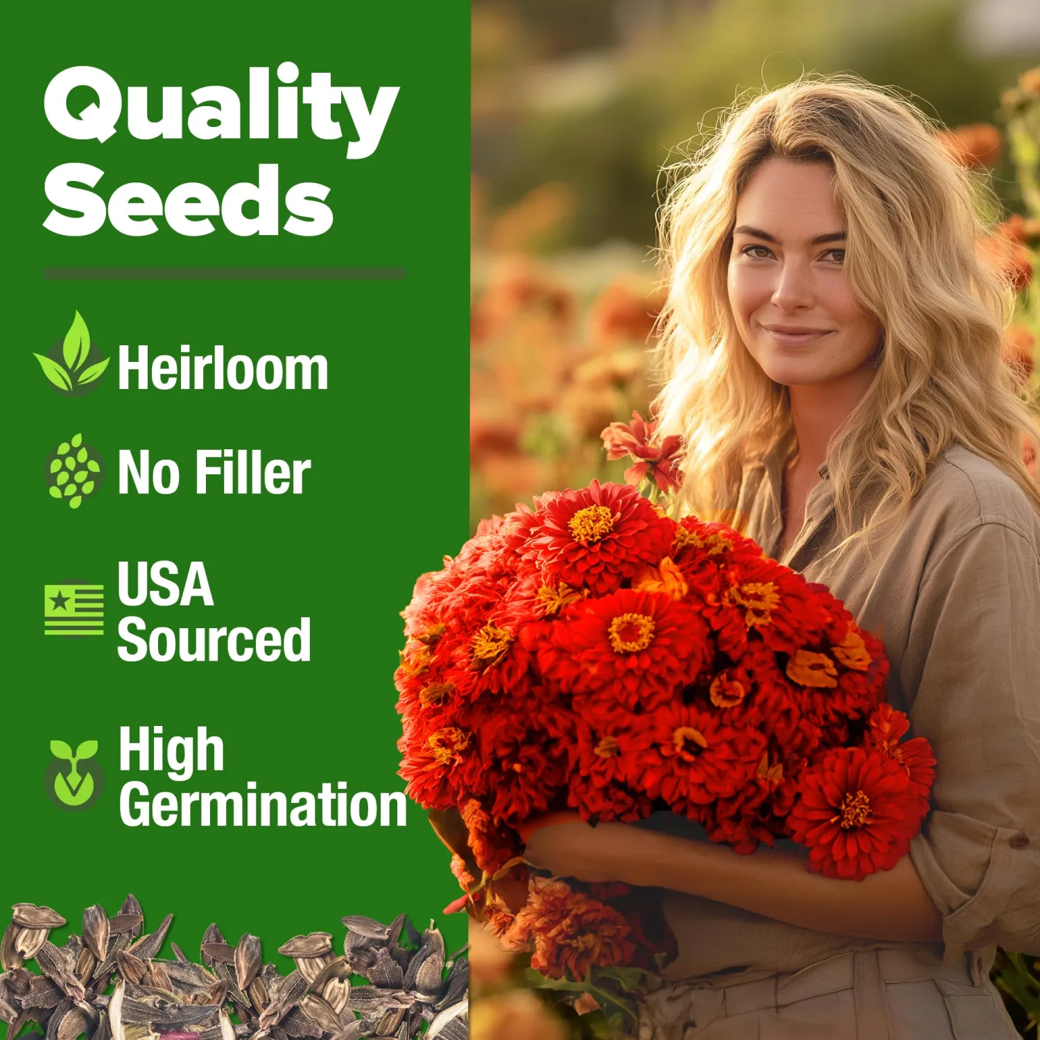 HOME GROWN Will Rogers Zinnia Seeds - 150 Zinnia Flower Seeds for Planting Outdoors - Tall Zinnia Elegans Cut Flowers - Heirloom Non-GMO 2026