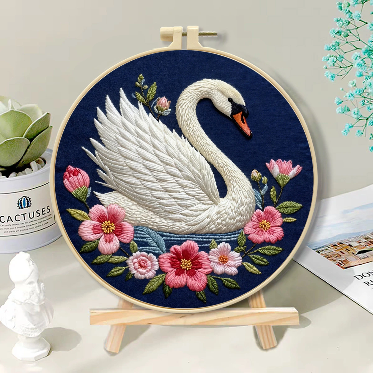 Handmade Flower And Bird Pattern Embroidery DIY Craft Kit