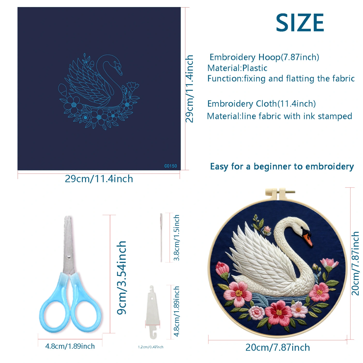 Handmade Flower And Bird Pattern Embroidery DIY Craft Kit