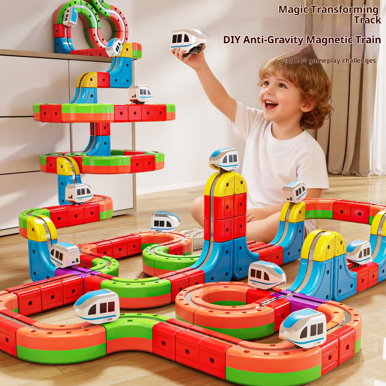 Versatile Magical Track Cube Electric Anti-Gravity Magnetic High-Speed Train Track With Tiny Train