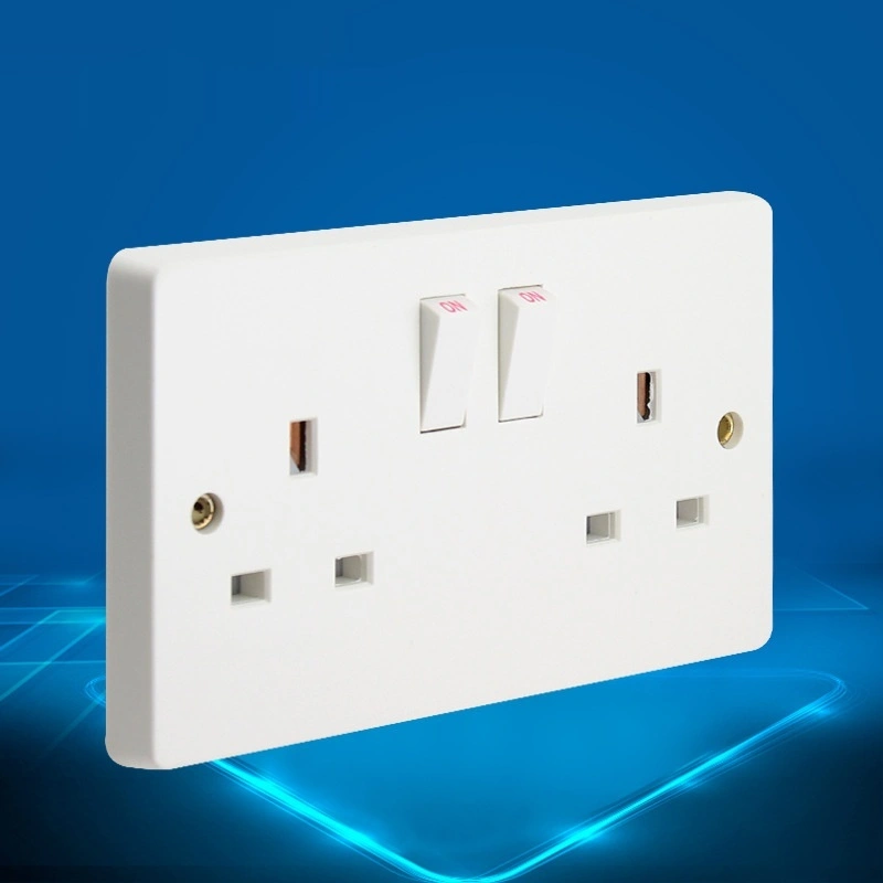 Double-gang Two-way British-standard Wall Power Socket With