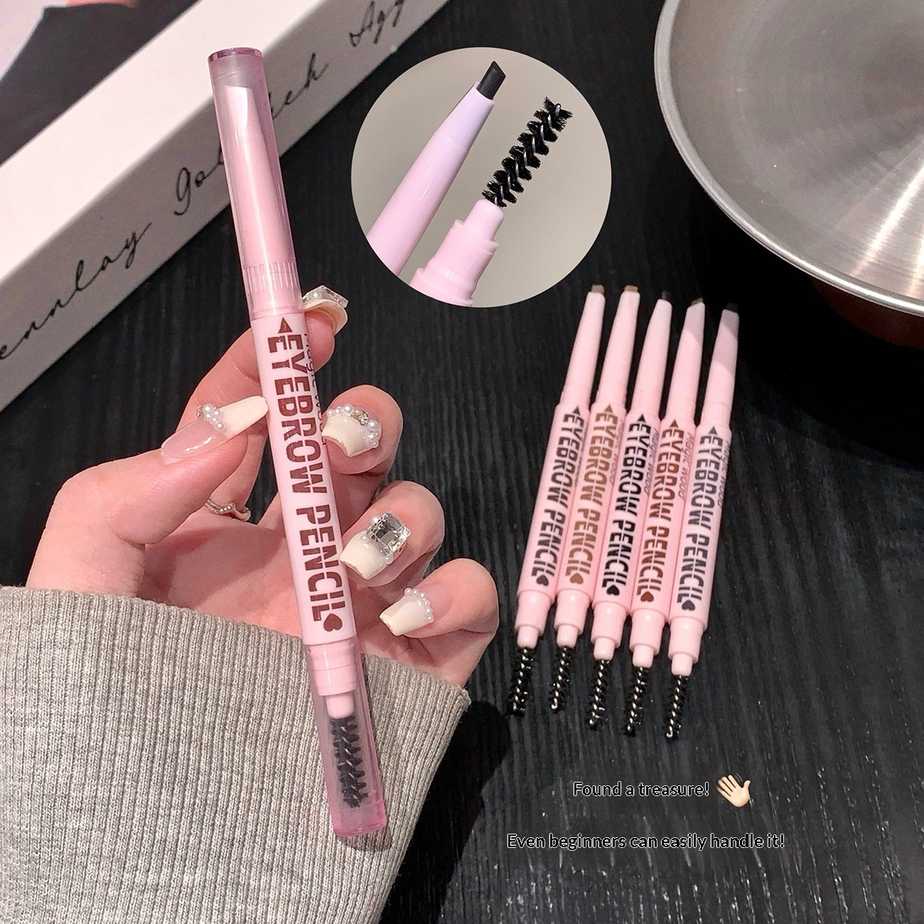 Double-Headed Eyebrow Pencil With Sharp Blade For Sculpting Natural Smudge-Proof Brows