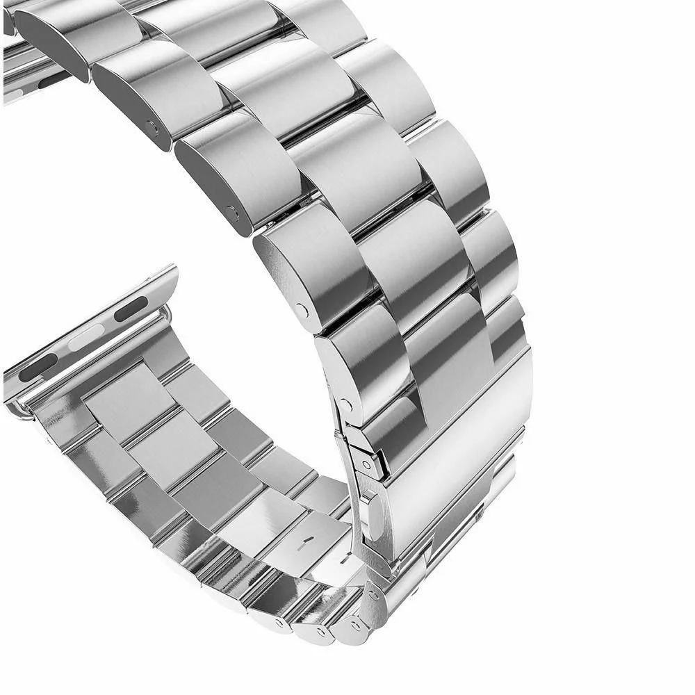 Solid Stainless Steel Band Compatible with Apple Watch 41mm/40mm/38mm, Metal Strap for iWatch Series Ultra/Ultra2/10/9/8/7/6/5/4/3/2/1 SE Women and Men (Silver 38mm/40mm/41mm)
