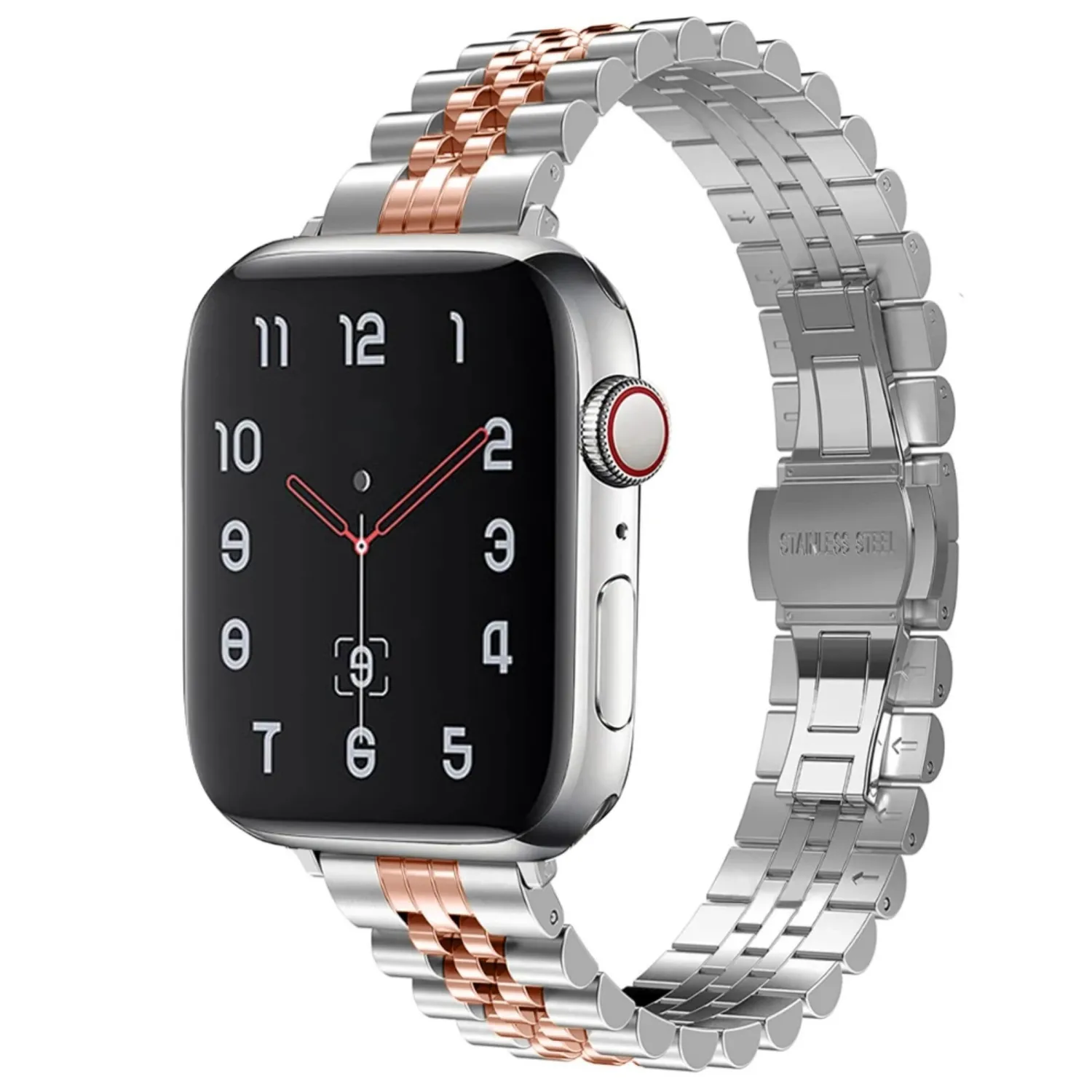 for Apple Watch Bands for Women,Silver Rose Gold for Apple Watch Band,Stainless Steel Strap for Apple Watch Bands 42mm/41mm/40mm/38mm(Series 11-1/SE)