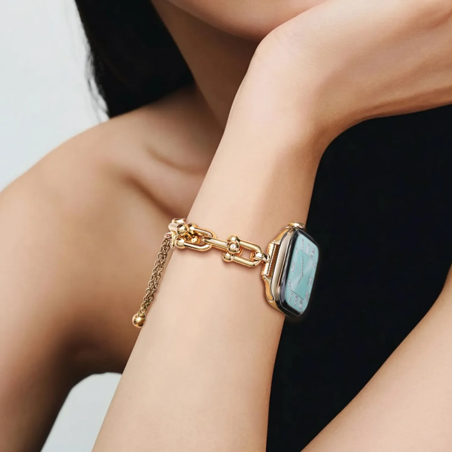 Stainless Steel Bracelet Compatible with Apple Watch Bands for Women 38/40/41/42/44/45/46/49mm, Slim Bracelet Dressy Metal Strap for iWatch Series 11 10 9 8 7 6 5 4 3, SE Ultra 3 2 1
