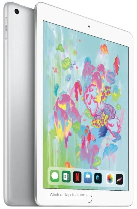 Apple iPad (6th Gen.) - 32GB - WiFi + Cellular - Silver (Renewed Premium)
