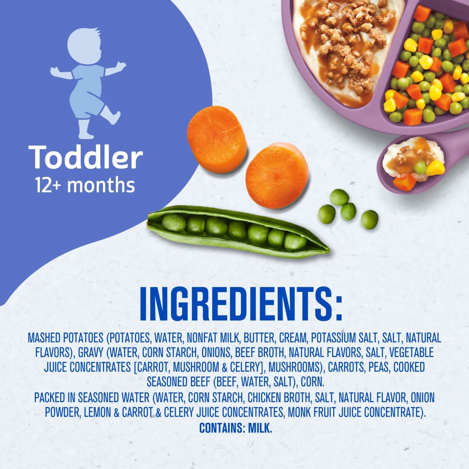 Gerber Toddler Food, Mashed Potatoes & Beef in Gravy, Mealtime for Toddler