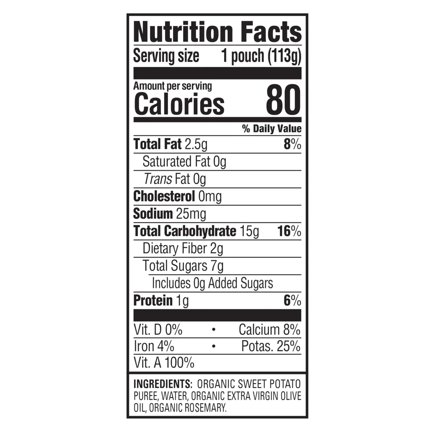 Happy Baby Organic Sweet Potatoes with Olive Oil & Rosemary Baby Food, 4 OZ