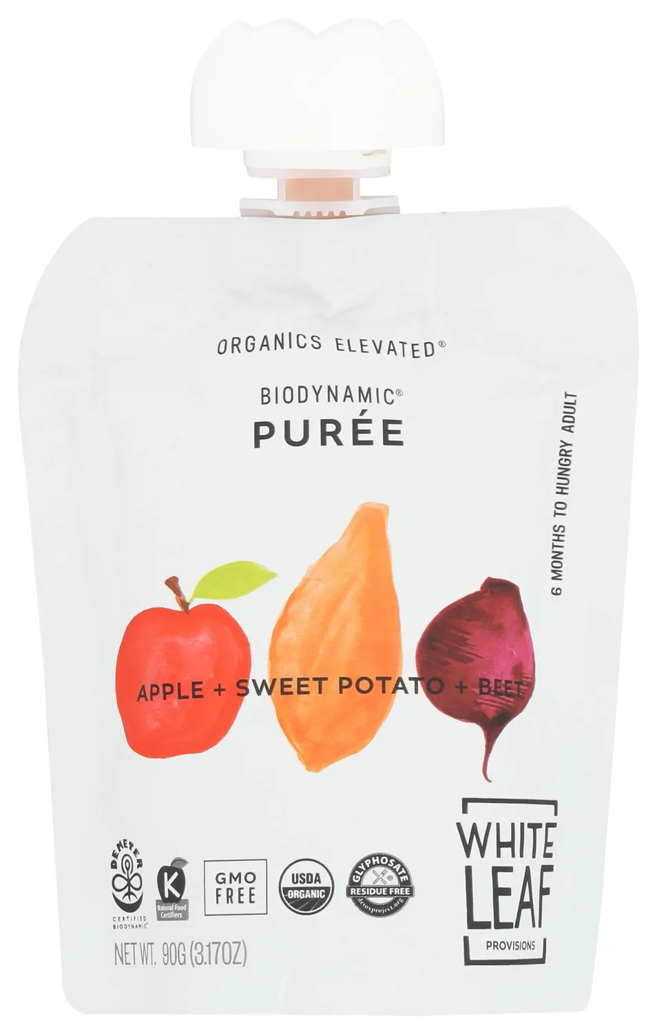 White Leaf Provisions Organic Apple Sweet Potato Beet Baby Food, 3.17 OZ