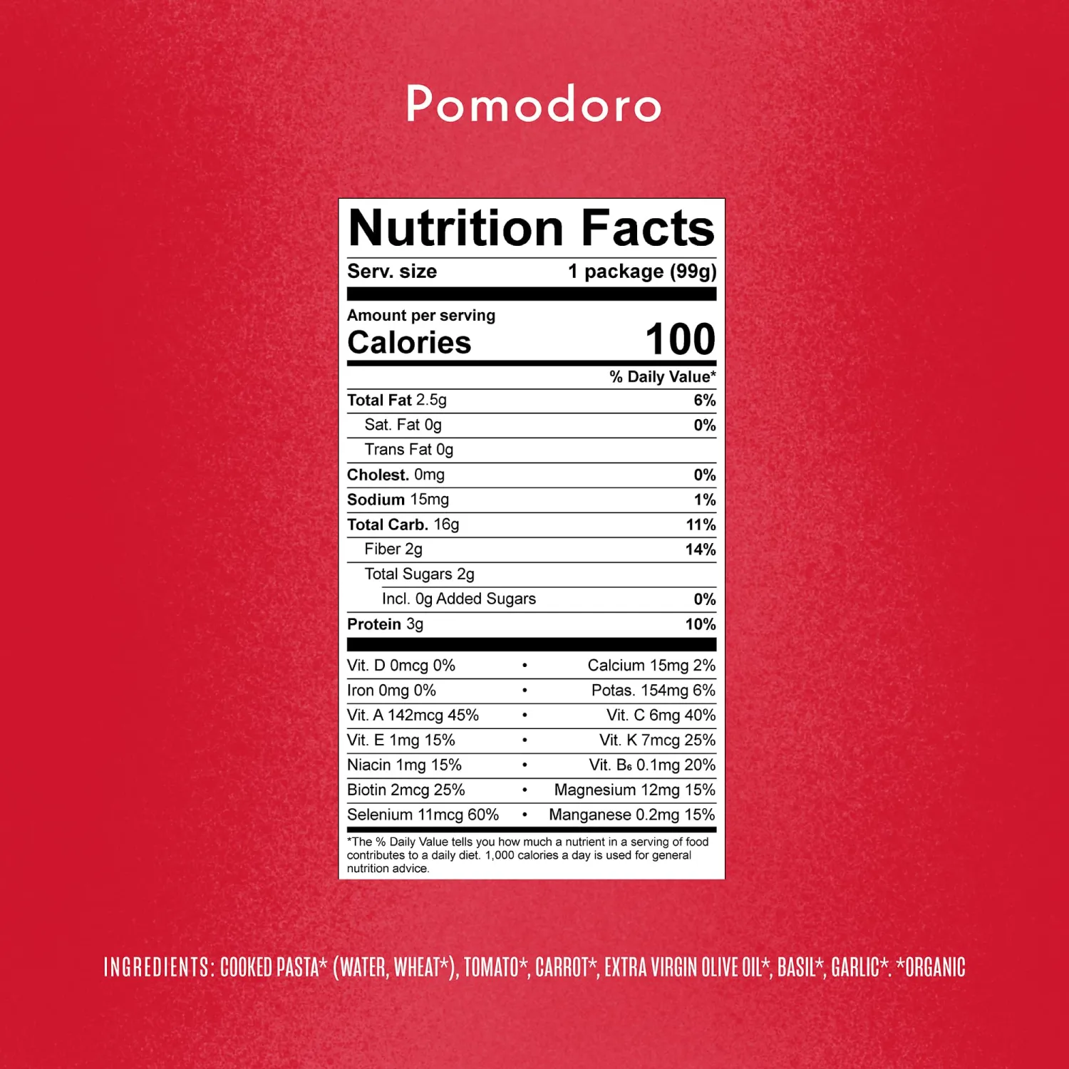 Once Upon a Farm Organic Pomodoro Plant-Rich Baby Meal, 3.5 OZ