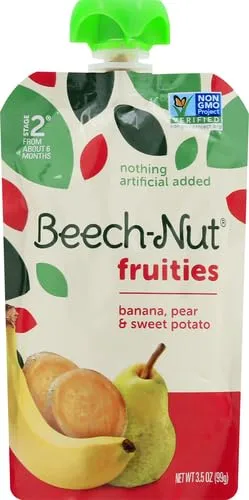 Beech-Nut Fruities Stage 2 Baby Food, Banana Pear & Sweet Potato, 3.5 oz Pouch