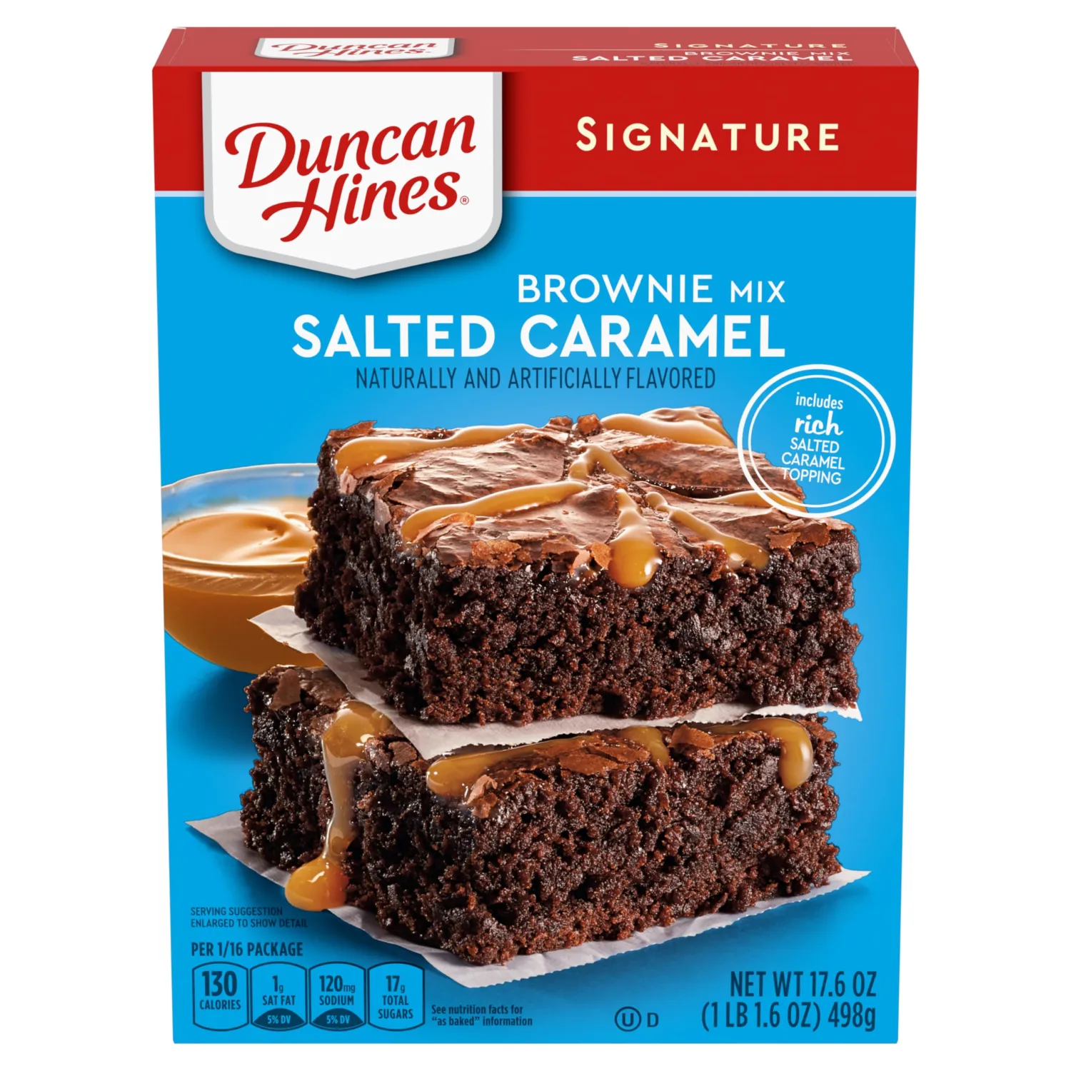 Duncan Hines Brownie Mix, Salted Caramel Flavored, 17.6 oz.