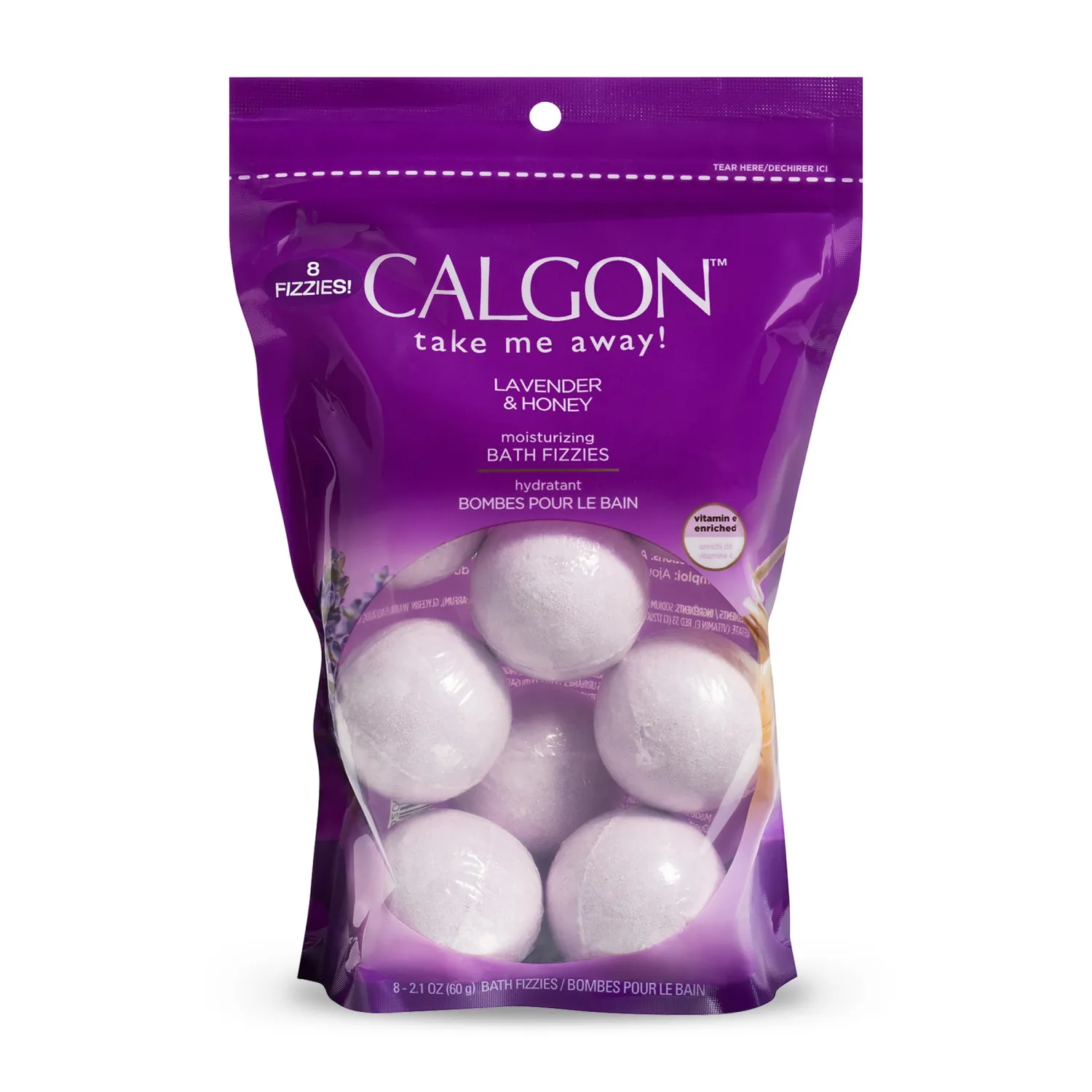Calgon Bath Fizzies, Lavender & Honey, 8 pcs