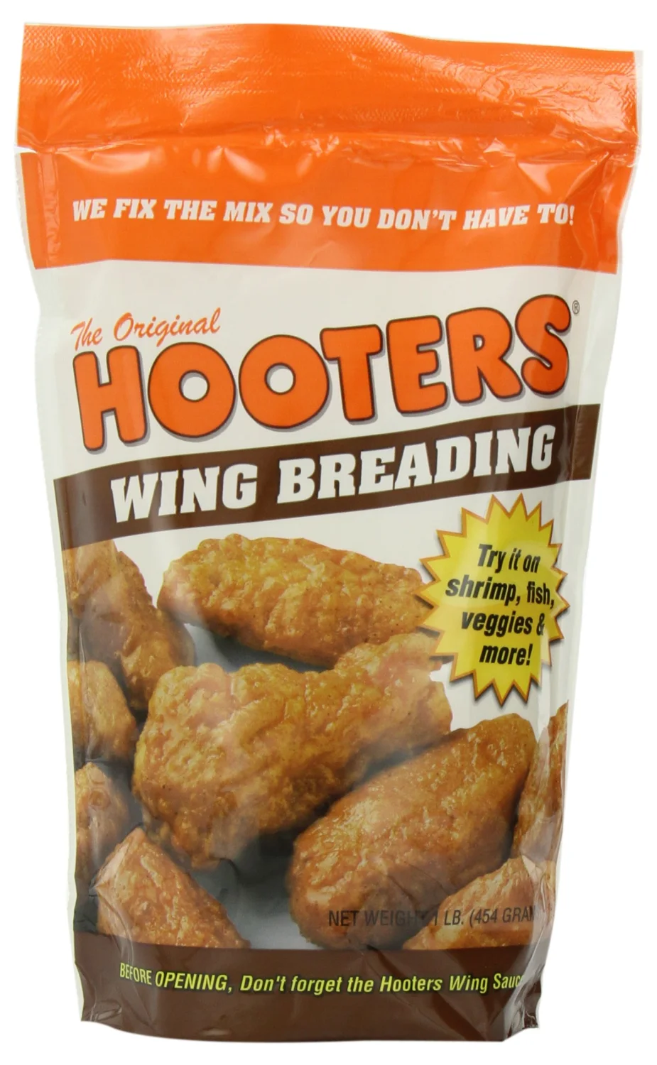 The Original Hooters Wing Breading - Crunchy Coating Chicken Fry Mix, Restaurant Flavor Crispy Chicken, Vegetable and Fish Breading, Simple Shake and Bake Seasoned Flour - 1 Pound (Pack of 1)
