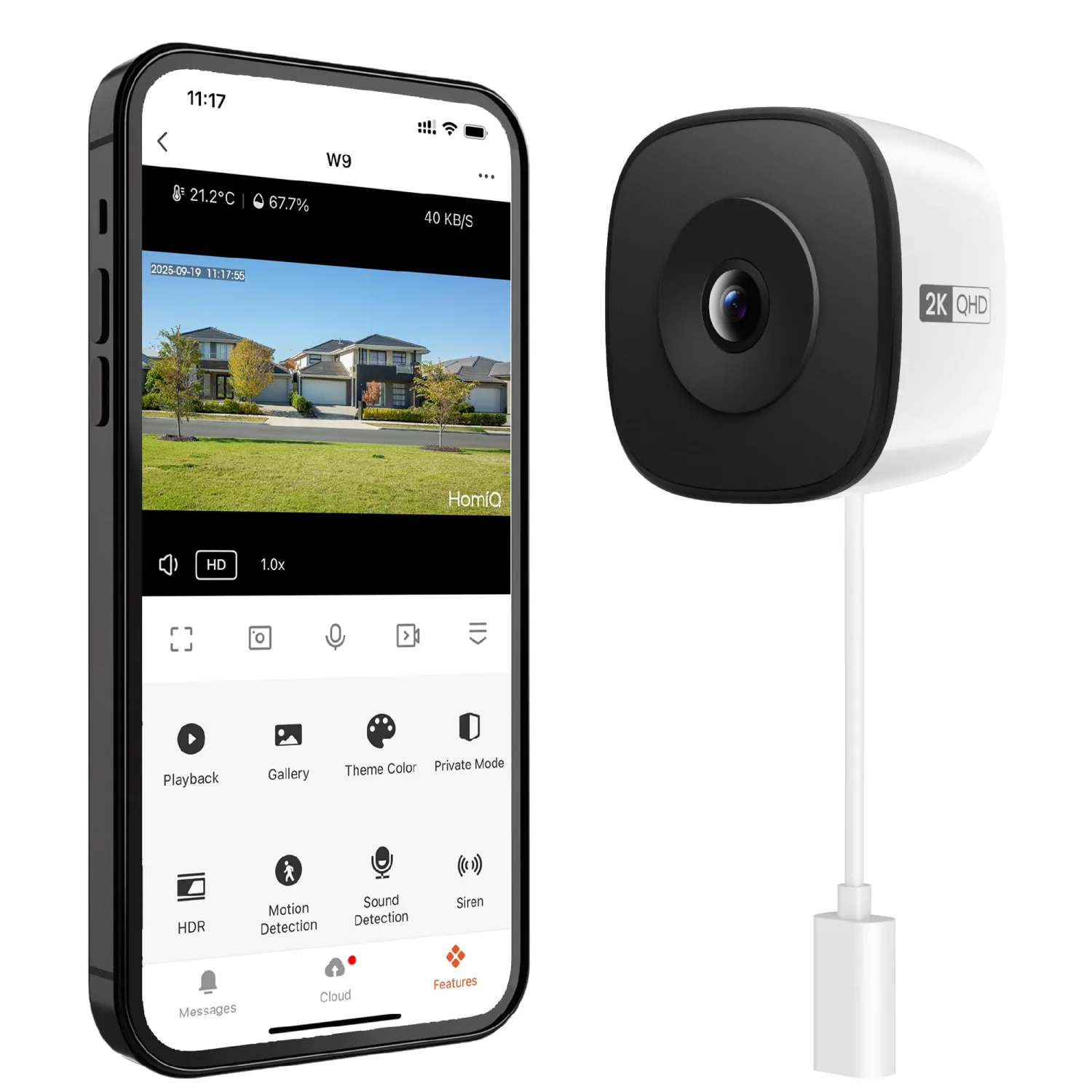 Window Security Camera 3MP 2K, Indoor WiFi Cameras 2.4GHz/5GHz with Colorvue AI Color Night Vision, Person Detection with Auto-Focus, 24/7 Recording Compatible with Alexa & Google Home
