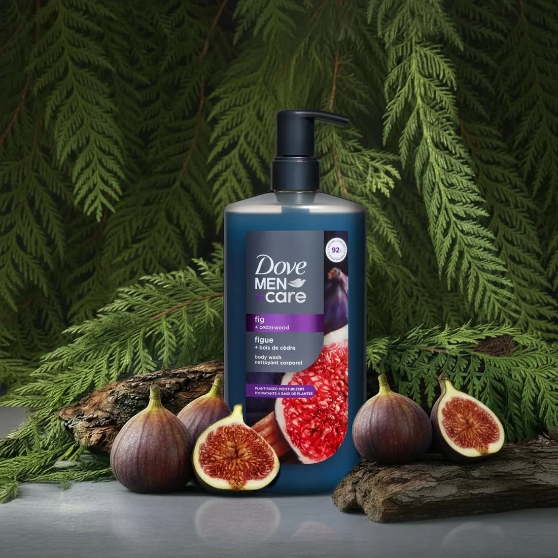 DOVE MEN Fig + Cedarwood Moisturizing Body Wash | #1 Dermatologist Body Wash for Men, Sulfate Free, Paraben Free, & Dye Free | 26oz