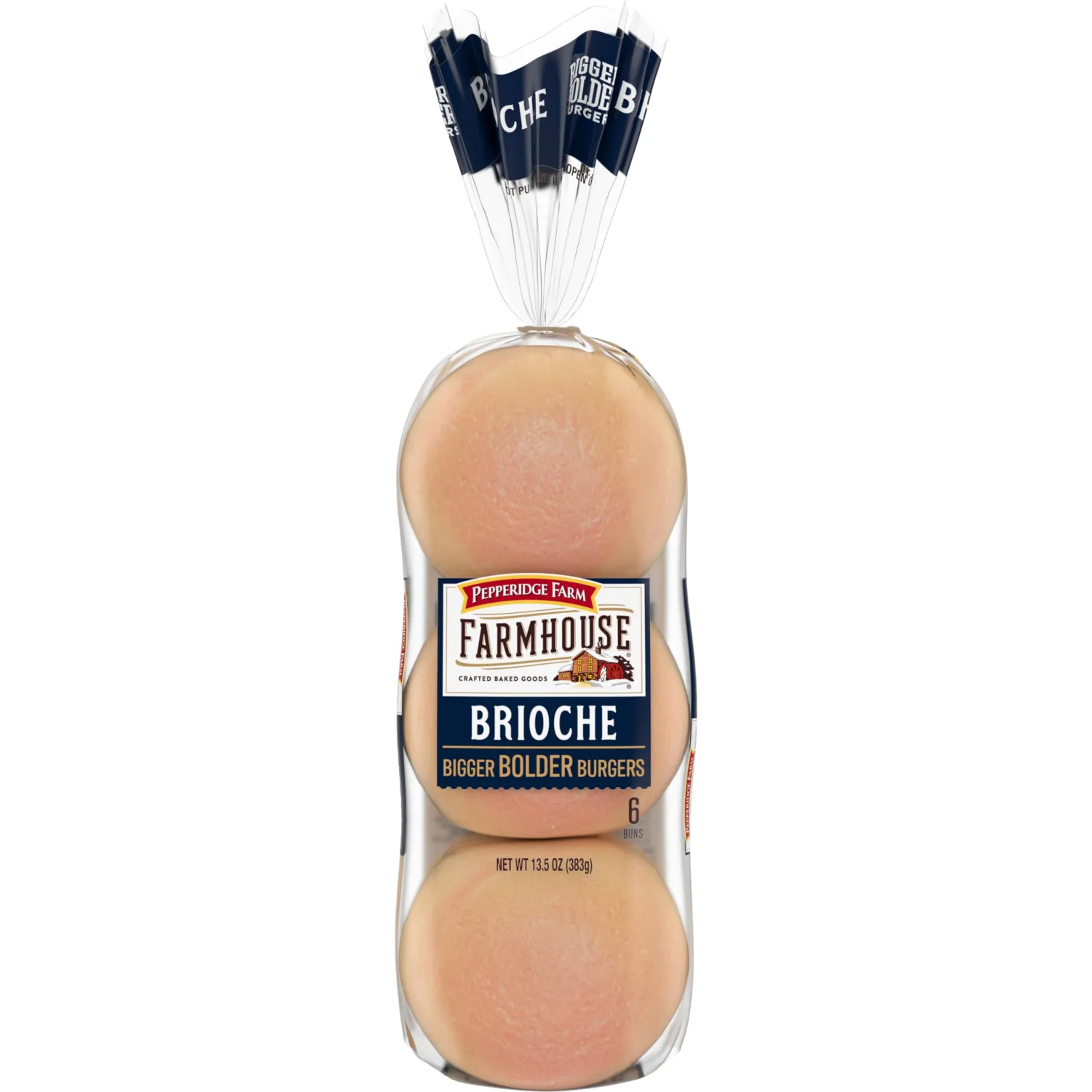 Pepperidge Farm Farmhouse Brioche Hamburger Buns, 6-Pack Bag